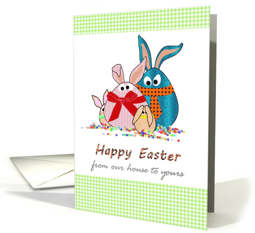 Easter Our House to Yours Easter Egg Family Dressed In Bunny Ears card