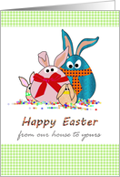 Easter Our House to Yours Easter Egg Family Dressed In Bunny Ears card