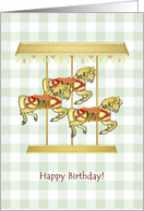 Birthday carousel horses card