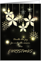 Christmas for Double Cousin Sparkling Decorations card