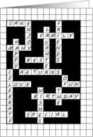 Birthday Greeting In A Crossword Puzzle card