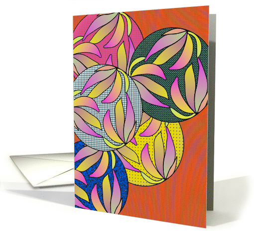 Geometric Floral Spheres Blank card (1194302)
