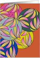 Geometric Floral Spheres Blank card