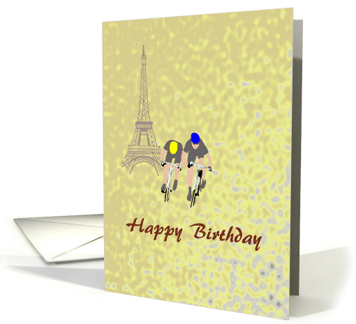 Birthday Cyclists And Cycle Race Eiffel Tower card (1195422)