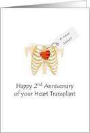 2nd Anniversary Of Heart Transplant New Heart In Rib Cage card