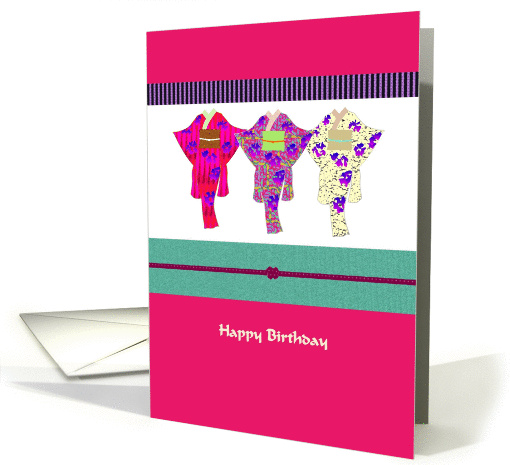 Birthday colorful kimonos card (1198462)