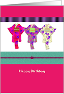Birthday colorful kimonos card