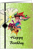 Birthday Abstract Foliage In Bright Colors card