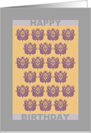 Damask Pattern in Purple and Golden Yellow Birthday card