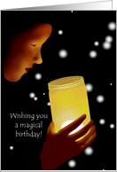 Magical birthday, magic in a jar card