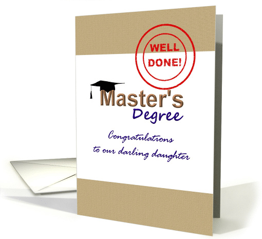 Daughter Achieving Master's Degree Congratulations card (1212386)