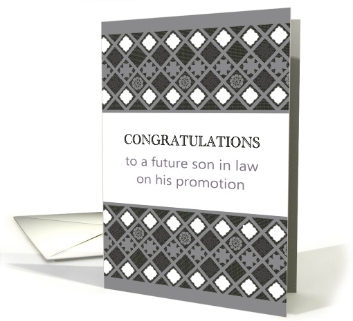 Congratulations Promotion for Future Son in Law Geometric Pattern card