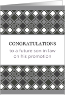 Congratulations Promotion for Future Son in Law Geometric Pattern card