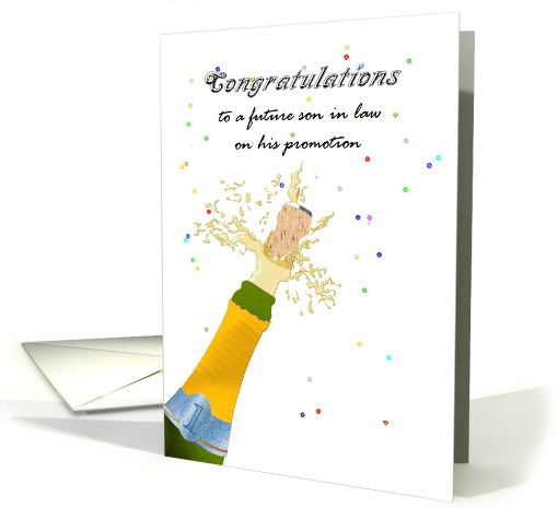 Congratulations Promotion for Future Son in Law Bottle of Bubbly card