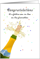 Congratulations Promotion for Future Son in Law Bottle of Bubbly card