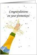 Congratulations on Your Promotion Popping a Bottle of Bubbly card