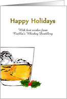 Custom Happy Holidays Whiskey Distillery Whiskey On The Rocks card