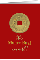 Money Bags Illustration Of An Old Chinese Coin card