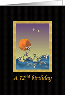 72nd Birthday Abstract Art Sea And Sunset Sky card