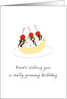 Banana Split Birthday with Cherries on Top card