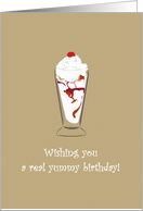 Birthday, knickerbocker glory with cherry on top card
