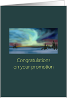 Congratulations on promotion, aurora borealis card