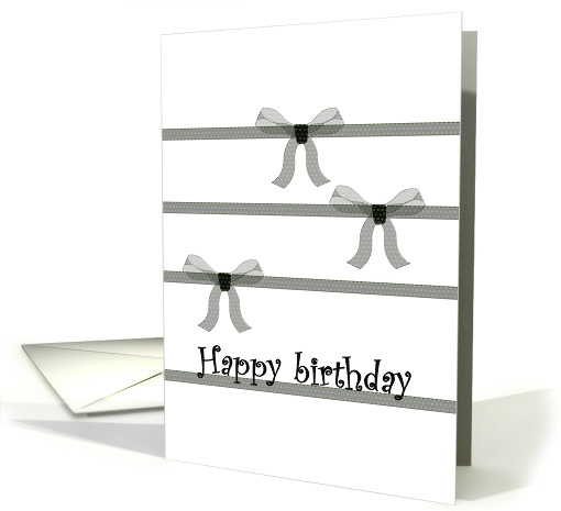 Birthday From All of Us Black and White Chiffon Bows card (1223716)