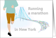 Running A Marathon In New York Runner And Verrazano-Narrows Bridge card