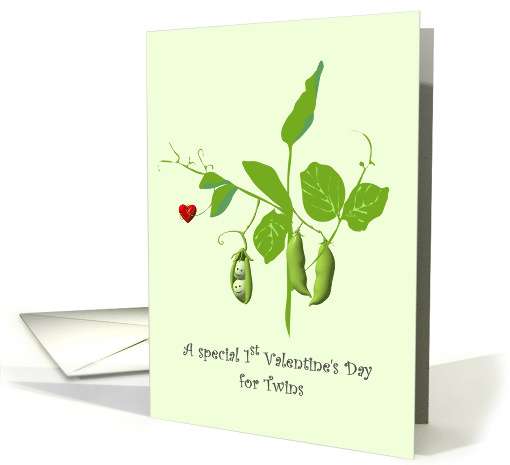 1st Valentine's Day For Twins Two Peas In A Pod card (1225146)