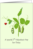 1st Valentine’s Day For Twins Two Peas In A Pod card