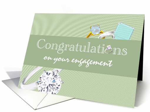 Engagement congratulations, engagement solitaire rings card (1229914)
