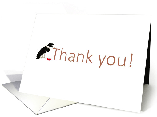 Thank You To Dog Trainer Dog With Paw On 'Thank you' Message card