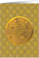 Chinese New Year Mighty Dragon On A Gold Disc card