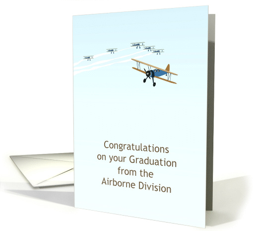 Congratulations to Son Graduation From Airborne Division Biplanes card