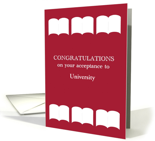 Custom Congratulations Acceptance To College Or University card