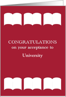 Custom Congratulations Acceptance To College Or University card