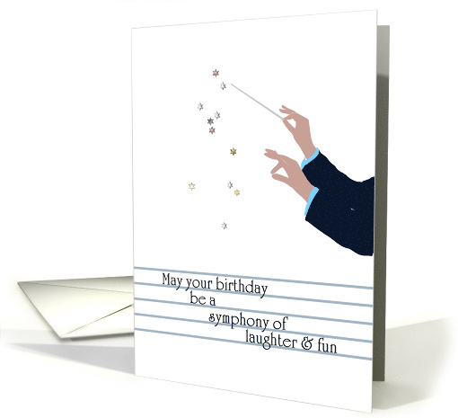Birthday For Orchestra Conductor Conductor's Hands Holding Baton card