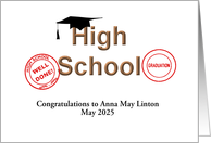 Custom Name And Date High School Graduation Congratulations card