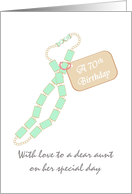 Aunt’s 70th Birthday Pretty Blue Necklace card