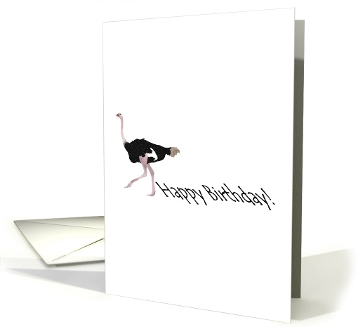 Ostrich Birthday Ostrich On The Run card (1267504)