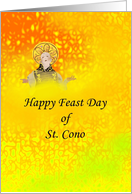 Feast Day of St Cono, illustration of the patron saint St Cono card