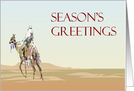 Christmas Season’s Greetings Camel and Rider in The Desert card