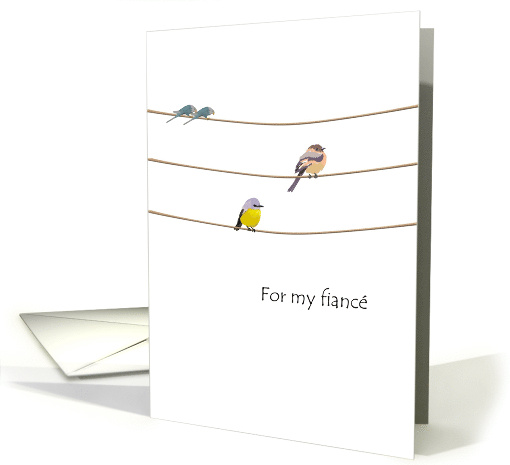 For Fiance Birds Perched On Ropes Blank card (1268378)