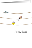 For Fiance Birds Perched On Ropes Blank card
