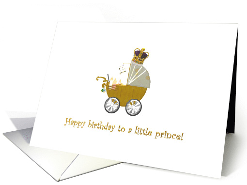 Baby Birthday Little Prince Crown on Top of a Pram card (1268526)