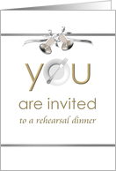 Rehearsal Dinner Invitation Place Setting Silver Bells card