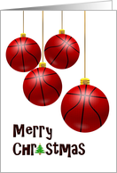 Basketball Christmas, basketball baubles card