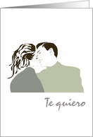 Te Quiero I Love You In Spanish Couple Kissing card