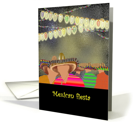 Mexican fiesta colorful sombreros, blank note card (1270330)