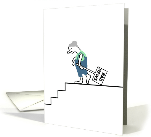 Bad News Cartoon Character With Sign Board card (1271014)